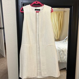 Zara Woman off white long vest.  Size small.  Fully lined.